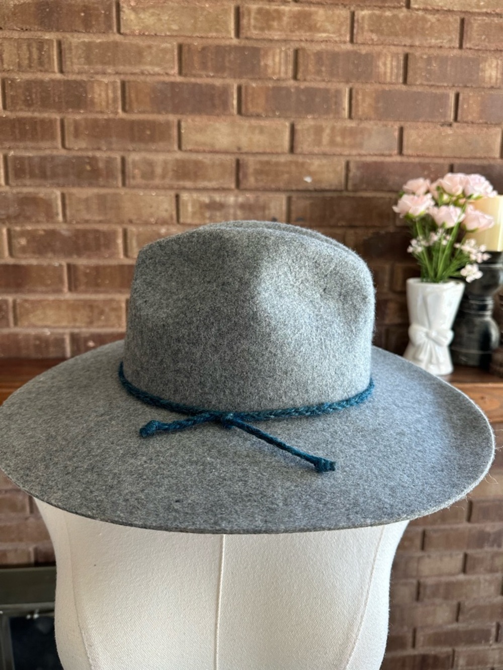 Gigi Pip Grey Scottie Wide Brim Fedora Hat 100% Australian Wool S/M 57 - Picture 6 of 11